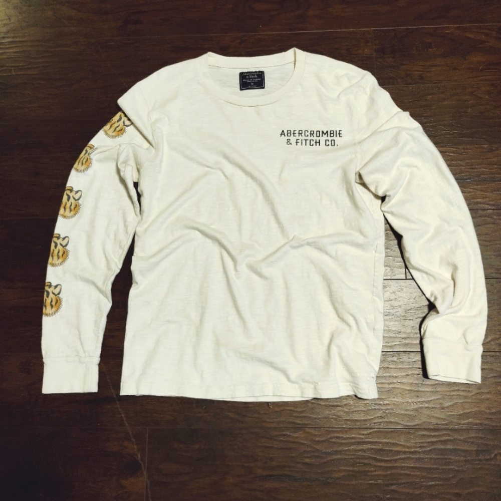 Abercrombie & Fitch long sleeve bad ass tiger graphic vintage tee Ed Hardy style - Picture 3 of 8